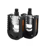 Unique Bargains Cycling Bike Pedal 9/16 Spindle Aluminum Alloy Foldable for Mountain BMX MTB Bike Black