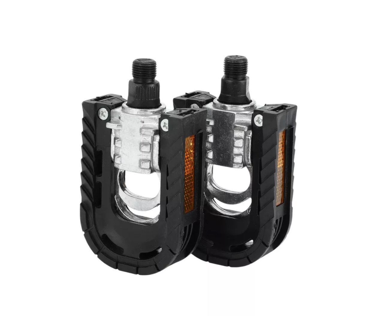 Unique-Bargains-Cycling-Bike-Pedal-9-16-Spindle-Aluminum-Alloy-Foldable-for-Mountain-BMX-MTB-Bike-Black