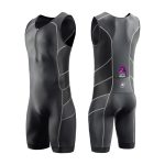 Triathlon Suits Mens One-Piece Sleeveless Trisuits Skin Wet Suit for Running Cycling Swimming